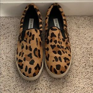 Cheetah print slip ons